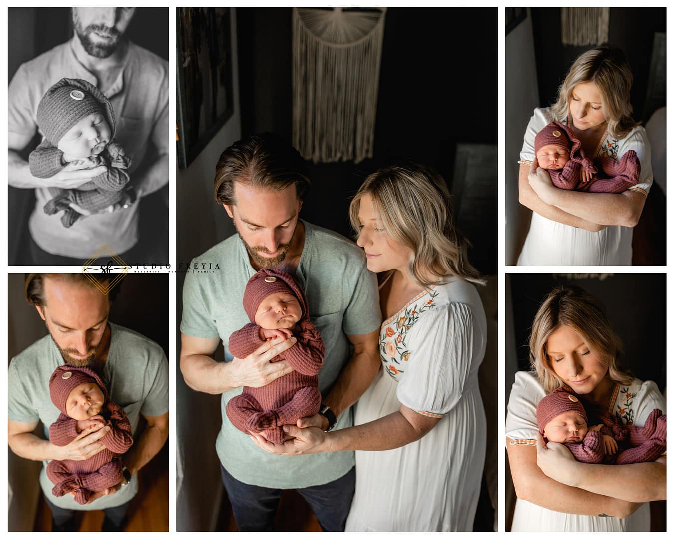 Family Poses at home during San Diego Lifestyle Newborn Pictures